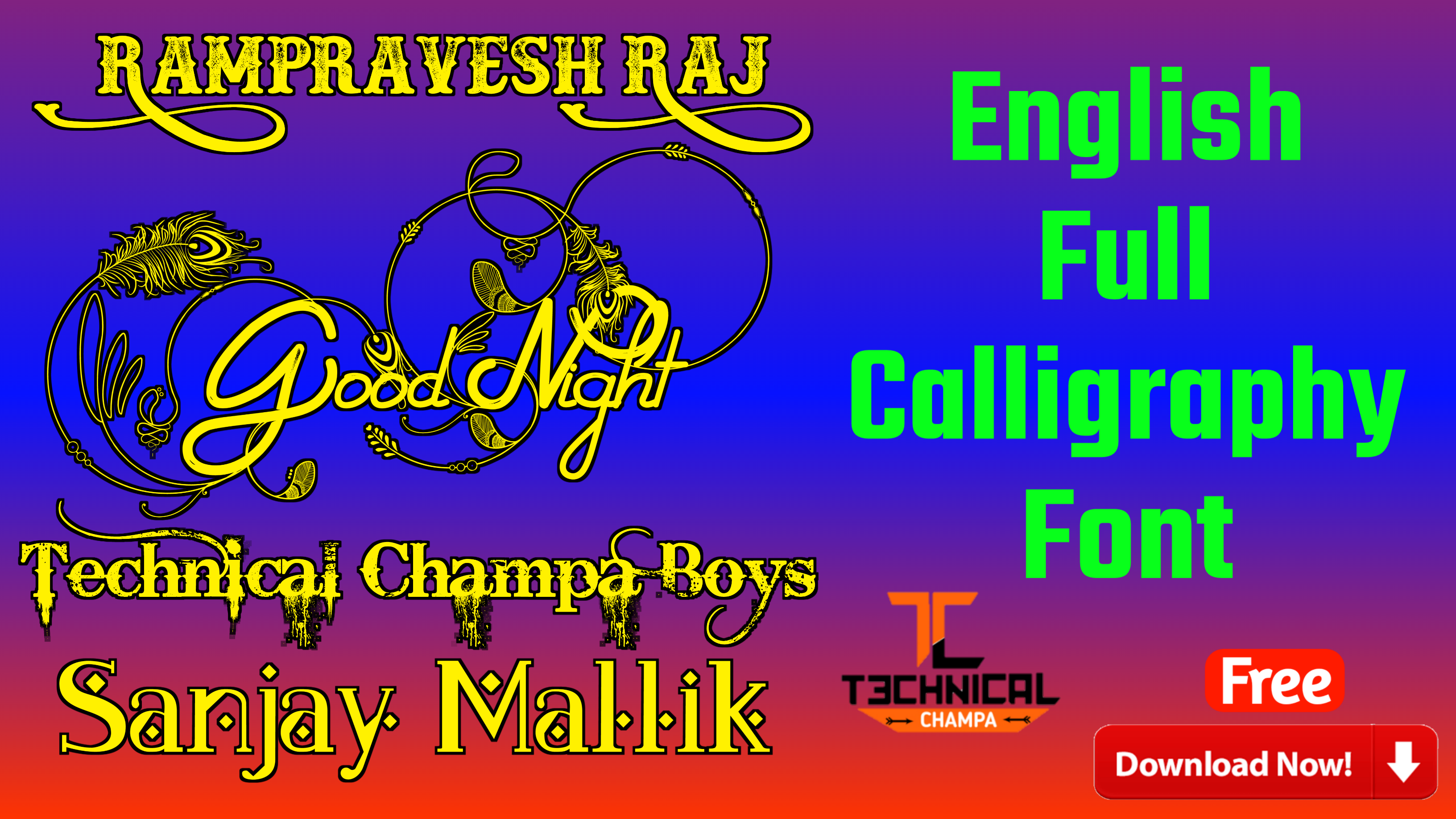 Popular English font Download Technical Champa Sanjay Mallik