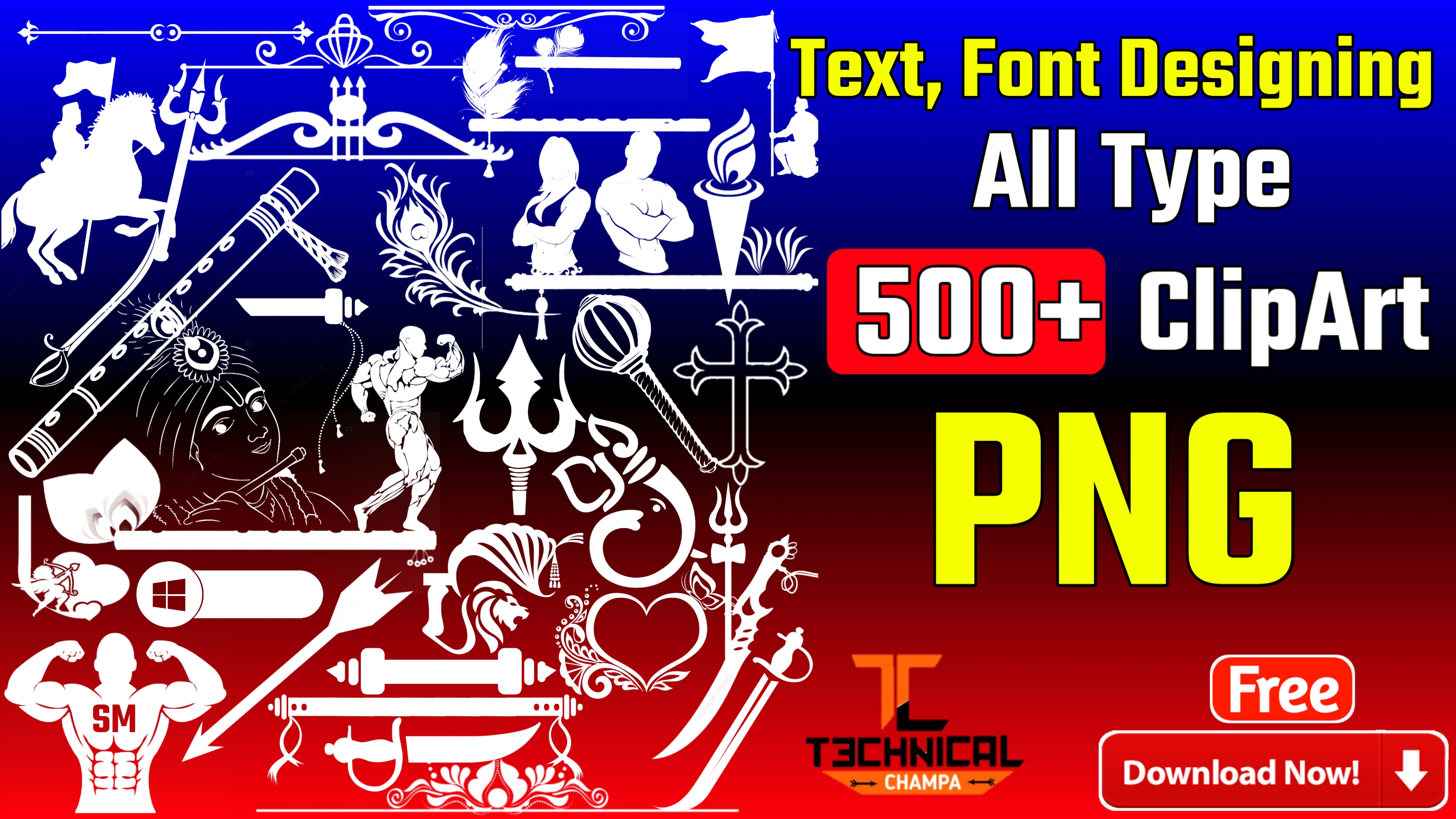 Text Designing All Type Clipart Png { Technical Champa } S M